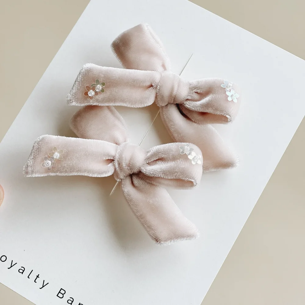 petite pigtail set of 2 schoolgirl velvet bows – Royalty Bambino