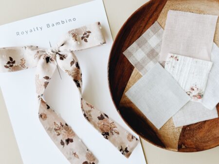 linen long tail ribbon bow